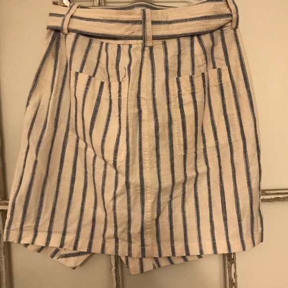 MADEWELL linen blend wrap skirt. Striped. Size 0. - Picture 2 of 6